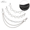 Black leather strap with silver chain and heart and star pendant charms