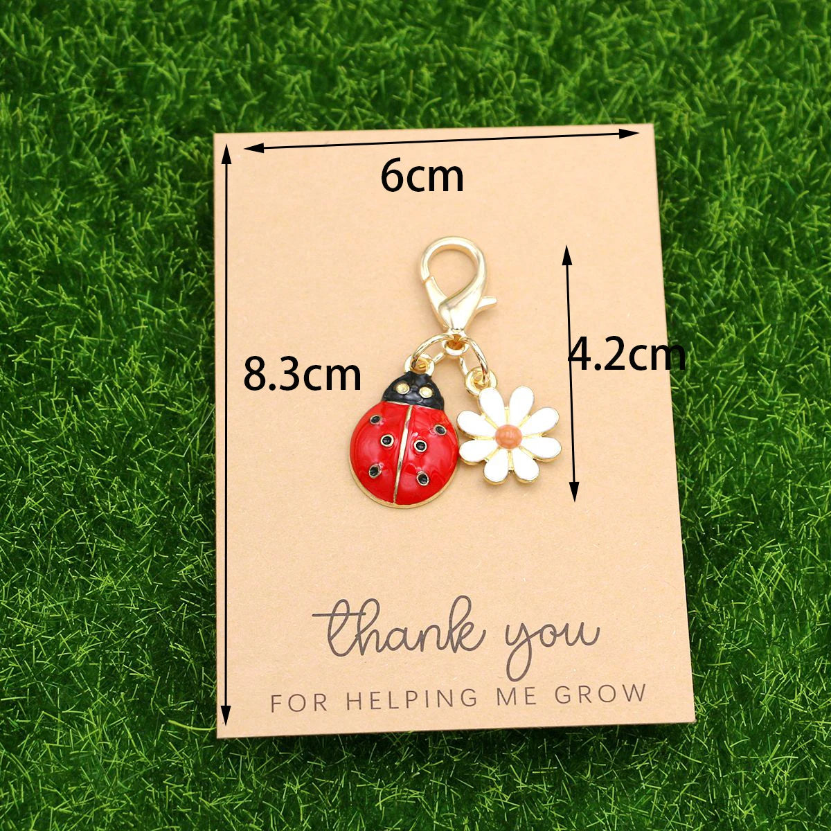 Cute Ladybug Daisy Keychain Charm
