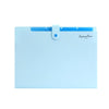 A light blue 5-pocket accordion document folder for A4 papers with a blue plastic cover.
