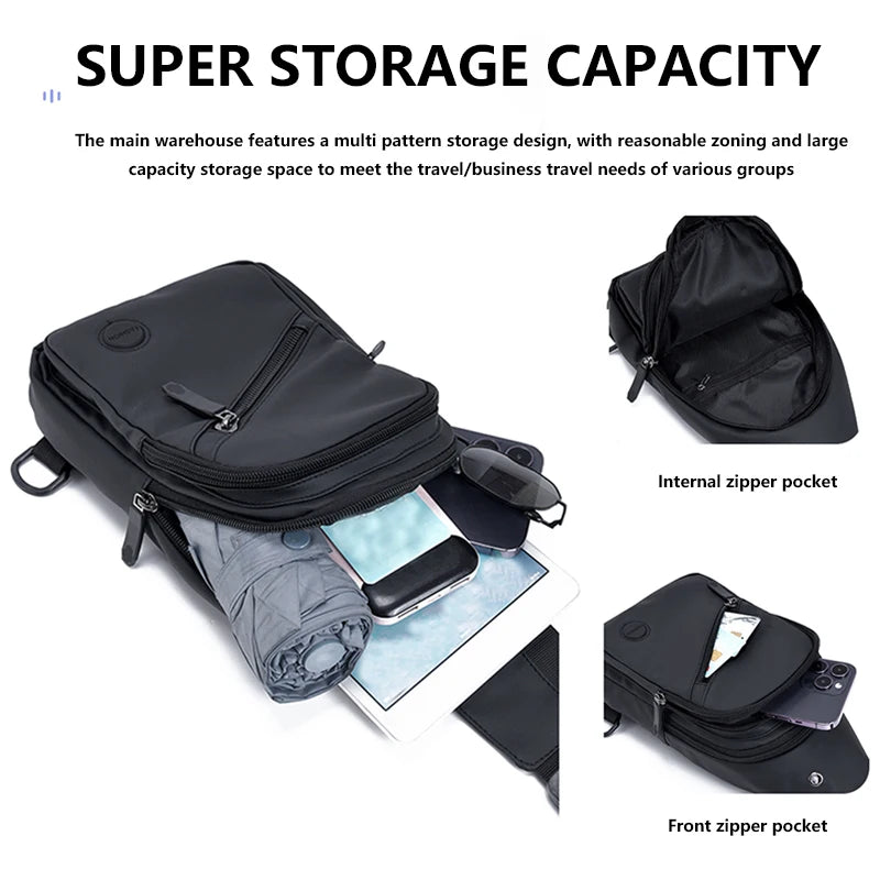 Men's Crossbody Sling Bag with Adjustable Strap