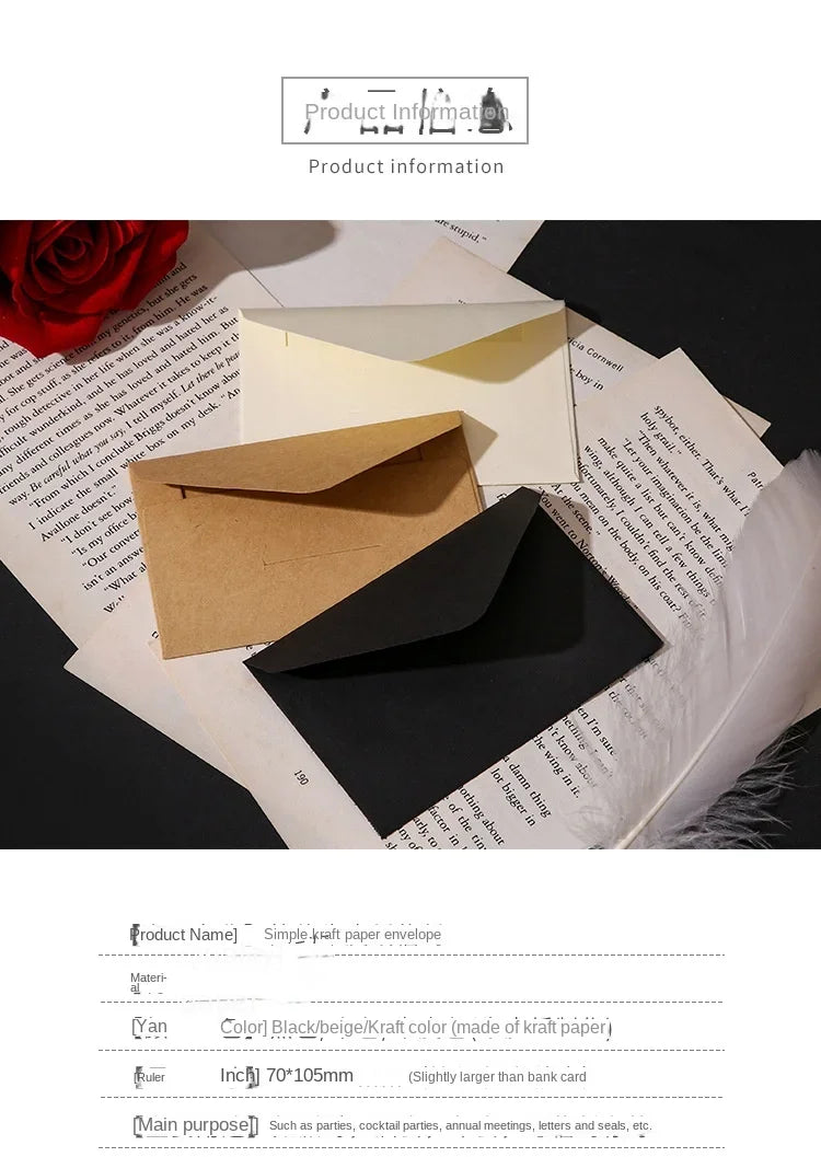 Classic Kraft Paper Envelopes with Window for Weddings & Gifts