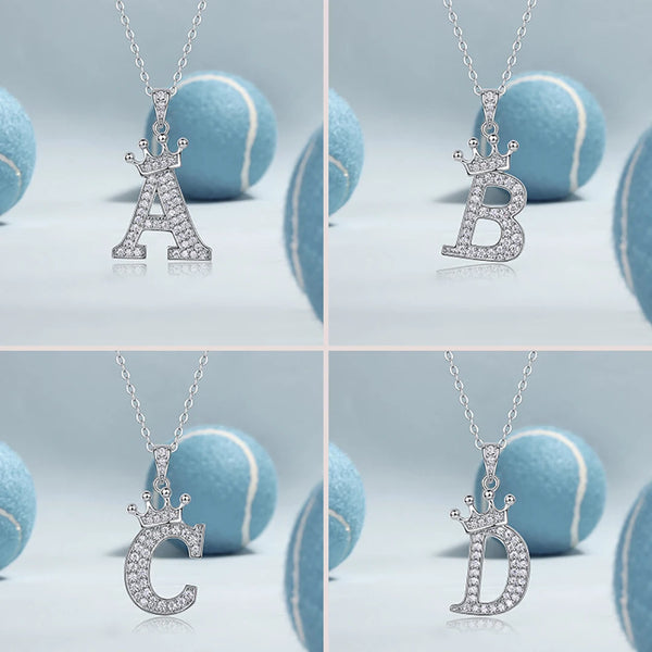 Collier Pendentif Lettre en Moissanite et Argent Sterling