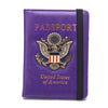 Classic PU Leather Passport Holder with US Flag Detail