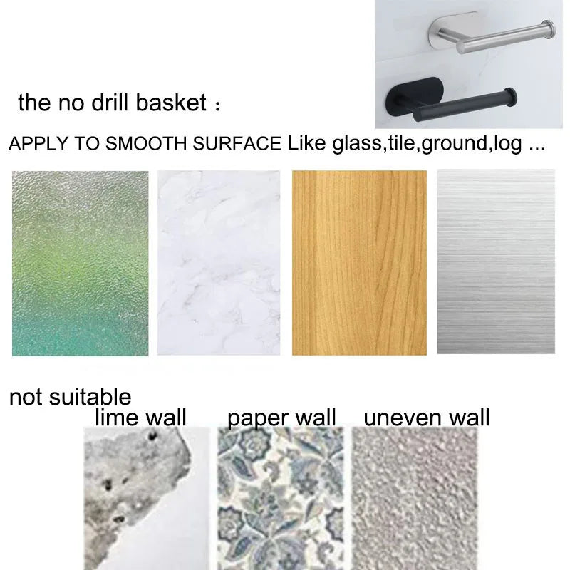 Stainless Steel Self-Adhesive Toilet Paper Holder