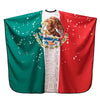 A vibrant flag design featuring vertical stripes of green, white, and red with an eagle motif.