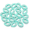 A set of twenty light mint green acrylic jewelry connector clasps with crystal accents.