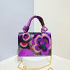 Sequin Floral Evening Clutch with Chain
