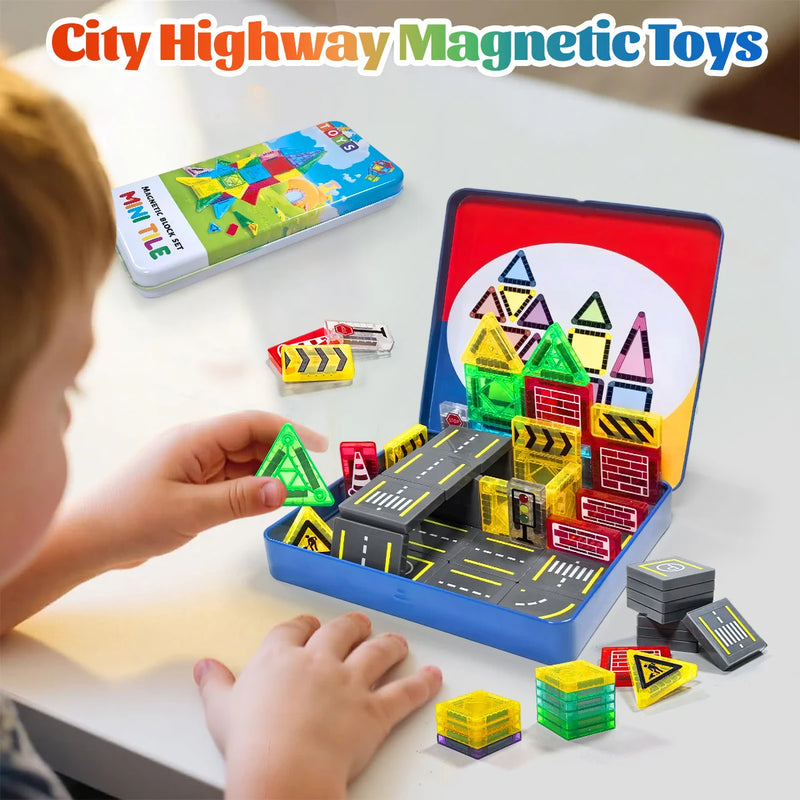 Magnetic Road Construction Set