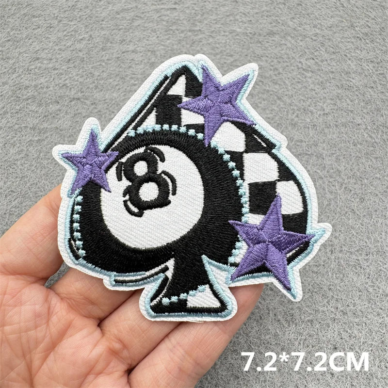 Black & White Racing Flag Embroidered Patches (Iron-On / Sew-On)