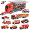 Set de 10 Vehículos de Construcción con Camión Almacenador