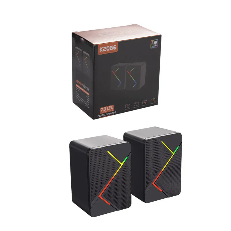 Enceintes de bureau USB RGB LED compactes
