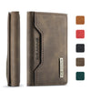 Vintage Leather Trifold Wallet with Magnetic Closure