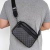 Men's Casual PU Leather Shoulder Bag with Zipper Pockets