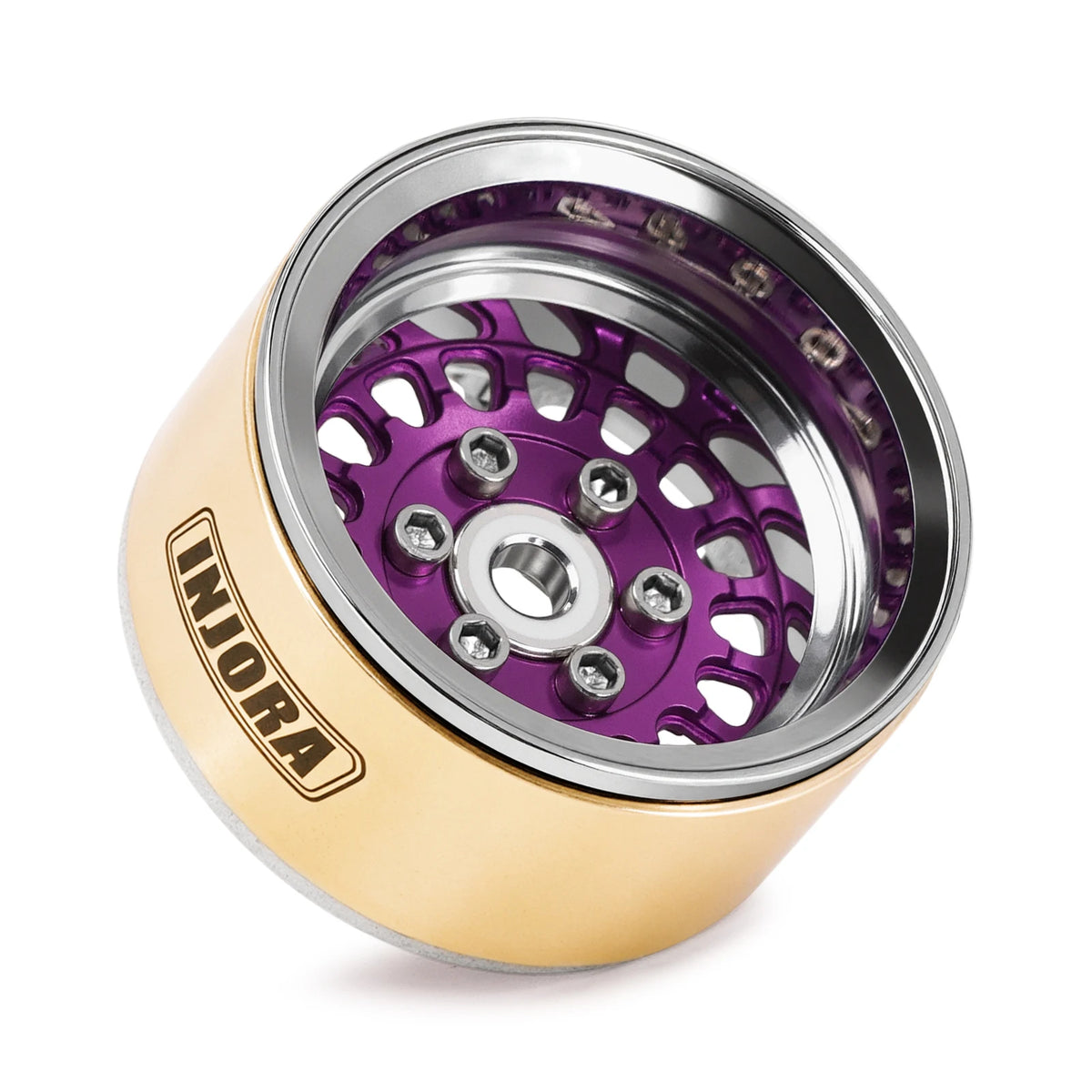 INJORA 1.0" Modular Beadlock Wheels for 1/18 1/24 RC Crawlers - Brass & Aluminum