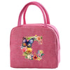 Insulated Canvas Lunch Bag with Butterfly Letter Pattern