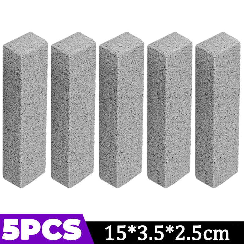 Five gray pumice stone cleaning sticks with dimensions 15x3.5x2.5 cm