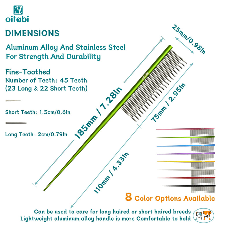 Dual-Length Stainless Steel Pet Grooming Comb