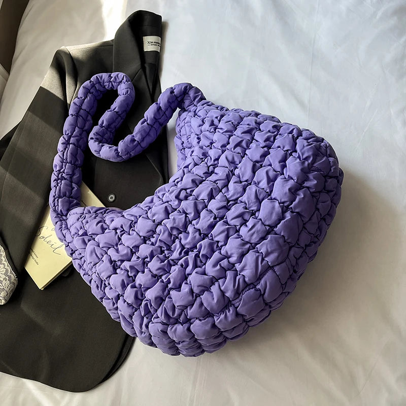 Pleated Plaid Crossbody Bag
