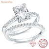 Oval Cut Moissanite Bridal Ring Set in Sterling Silver