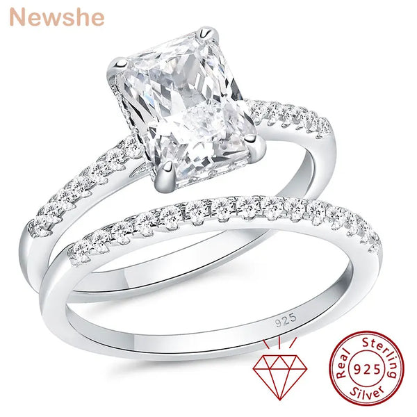 Oval Cut Moissanite Bridal Ring Set in Sterling Silver