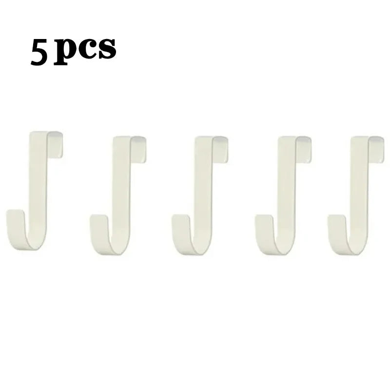 Stainless Steel Over-the-Door Hooks for Kitchen and Bathroom Storage