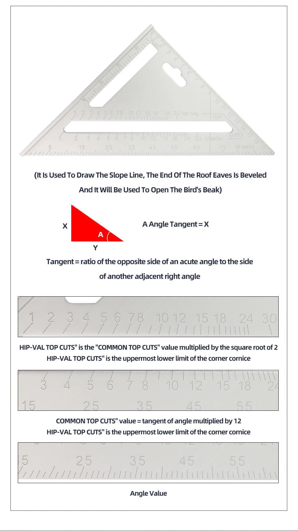 7-Inch Aluminum Alloy Triangle Ruler for Precision Marking
