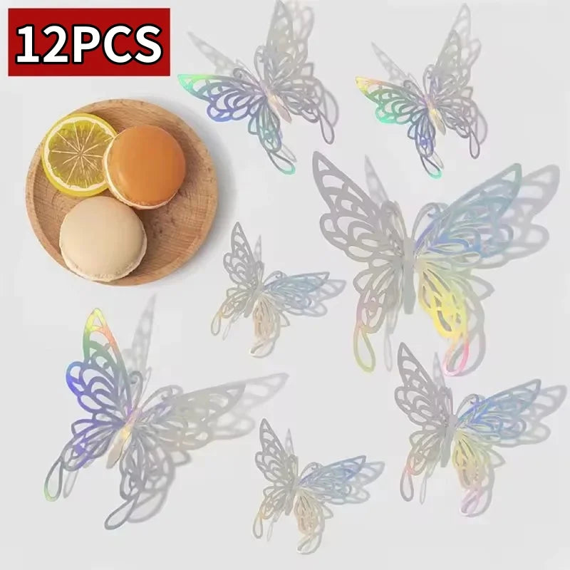 3D Rose Gold Butterfly Wall Decals for Home Decor