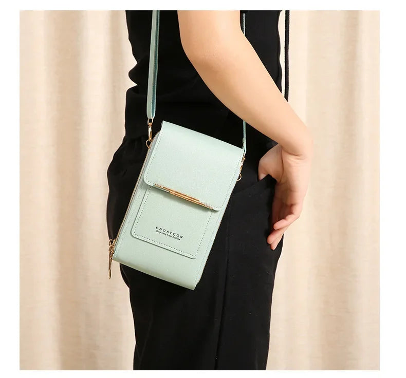 Women's Crossbody Wallet Bag with Touchscreen Phone Pocket
