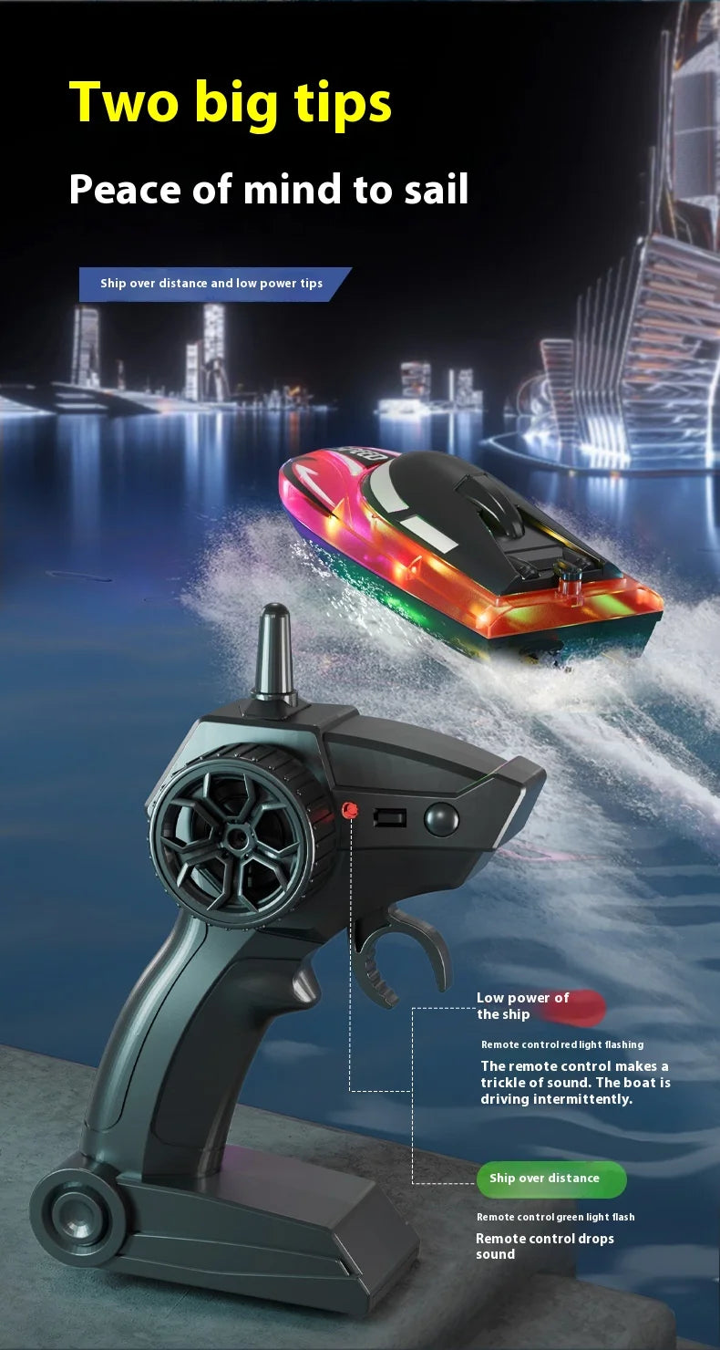 High-Speed Remote Control Speedboat with Double Propellers
