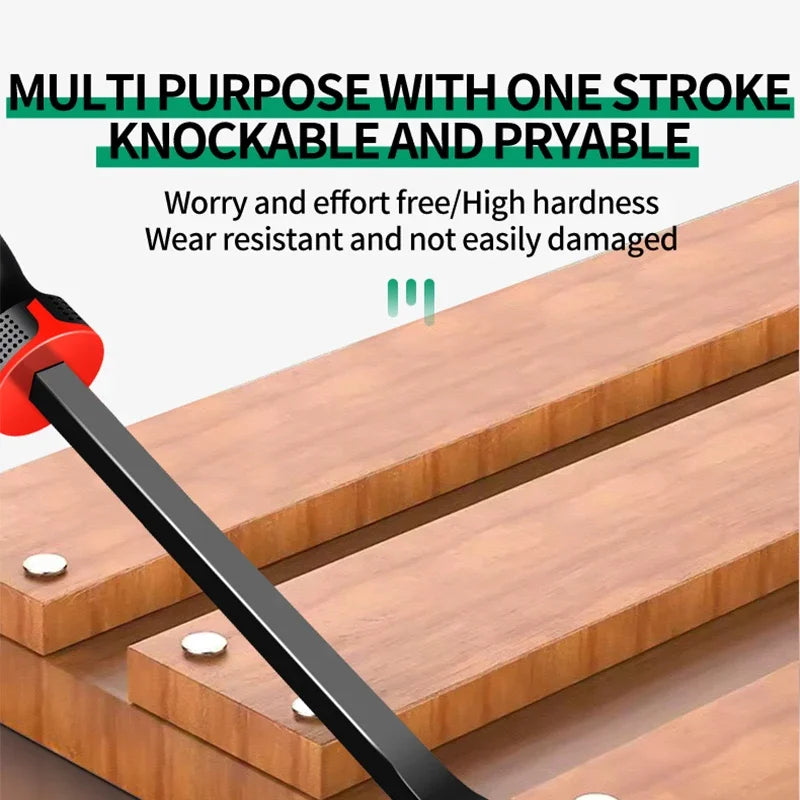 Heavy-Duty Pry Bar with Strike Cap and Nail Puller