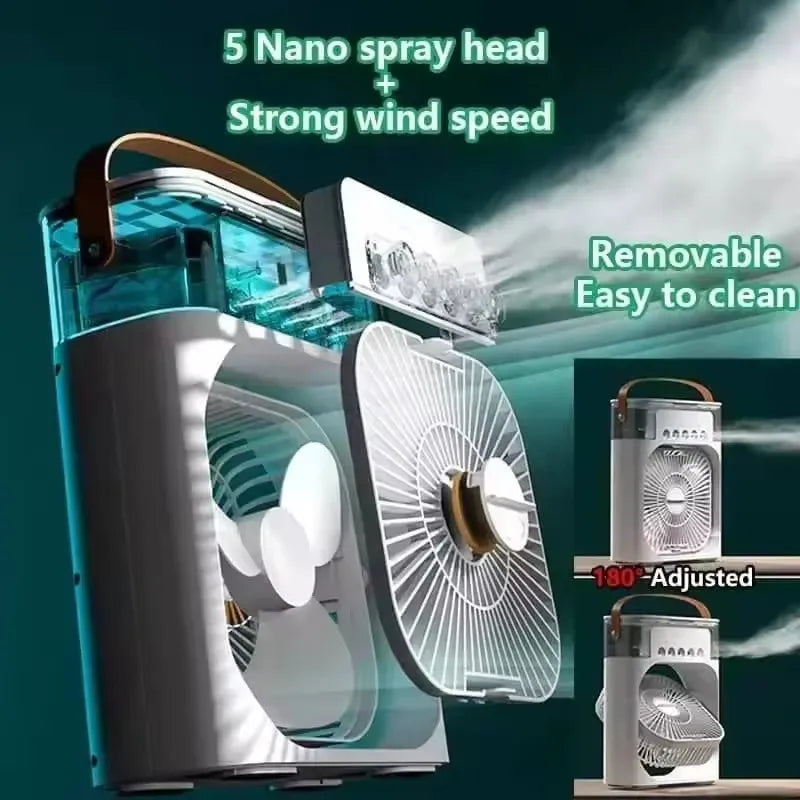 3-in-1 Portable USB Fan, Humidifier & Night Light