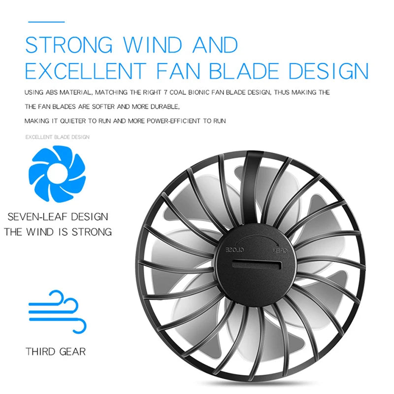 USB Rechargeable Neck Fan with Adjustable Wind Speed
