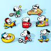 Snoopy Enamel Pin Set – 7 Cartoon Lapel Pins for Backpacks & Apparel
