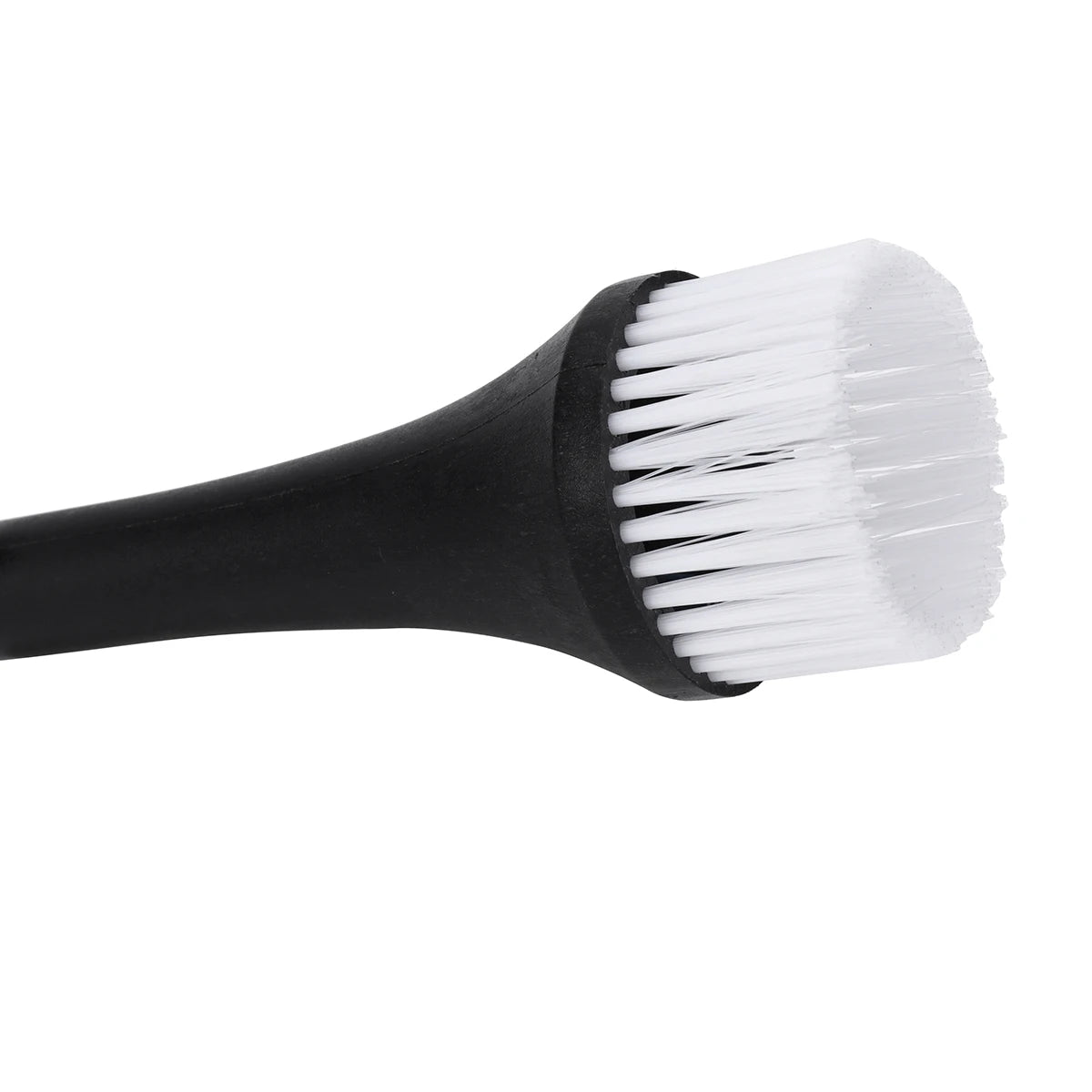 Black high-pressure air blow gun with white bristles for car detailing