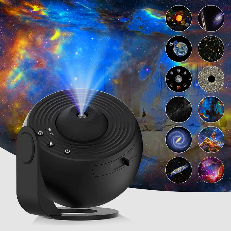 Galaxy Star Projector Night Light with 12 Film Slides