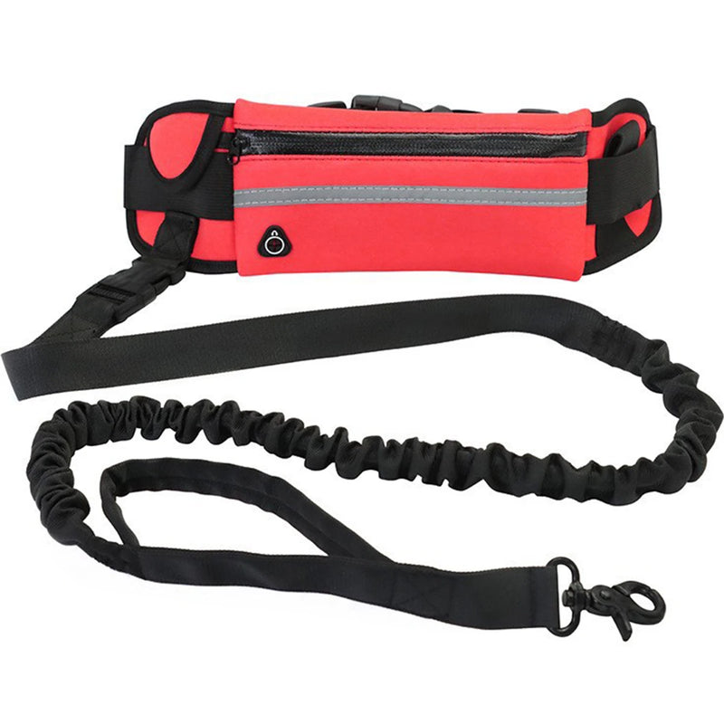 Hands-Free Reflective Dog Leash with Waist Pouch