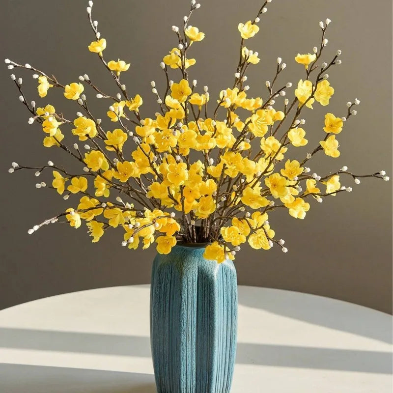 Artificial White Plum Blossom Branch for Chinese Home Décor
