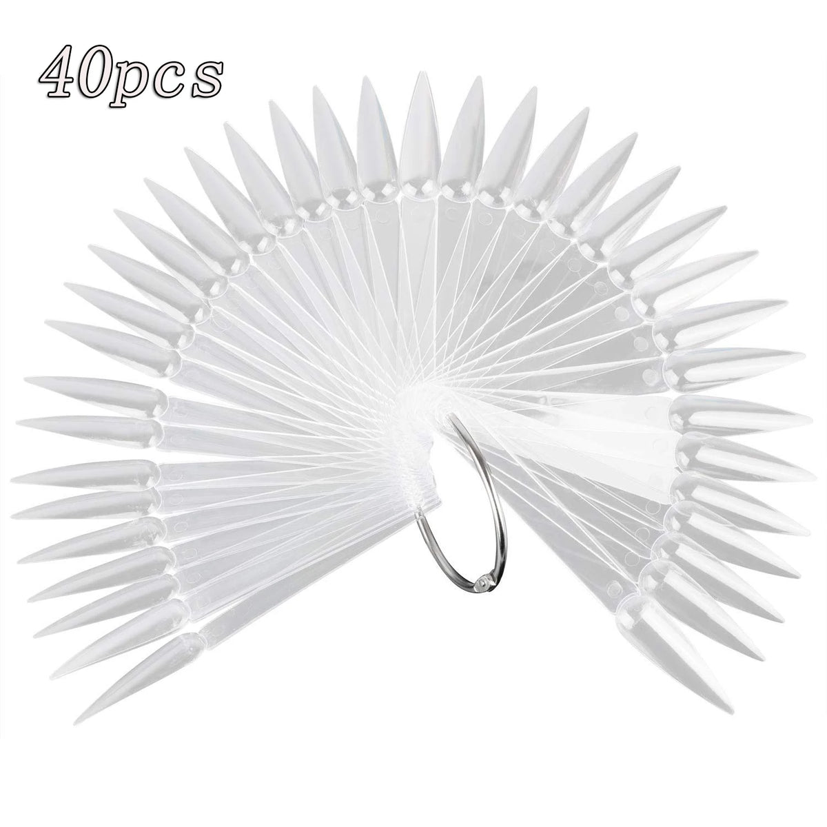 40 pieces of clear acrylic false nail tips for practice and display