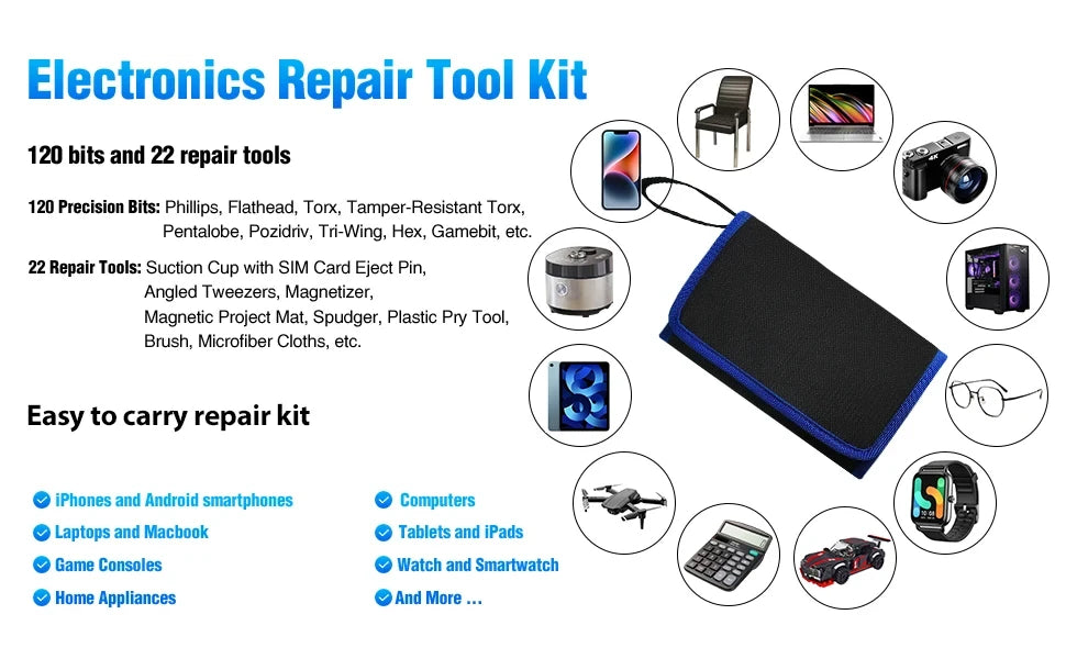 142-in-1 Precision Screwdriver Set with 120 Magnetic Bits