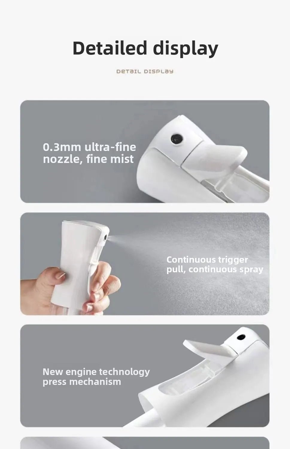 Continuous Mist Spray Bottle for Hair, Face & Makeup