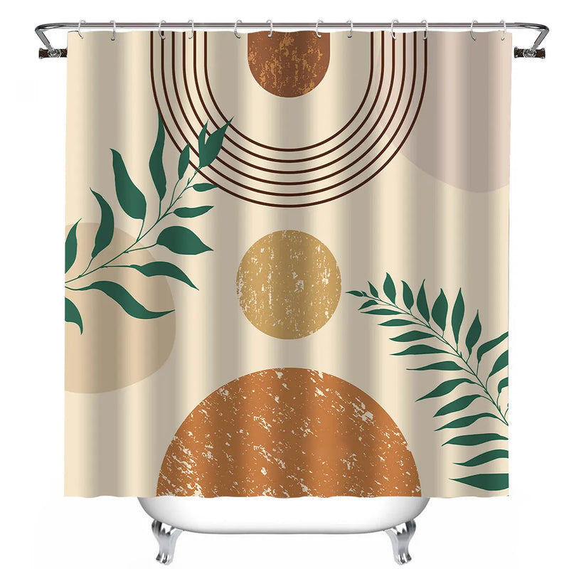 Double-Layer Waterproof Shower Curtain with Snap-In Liner