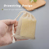 Set of 3 Natural Cotton Soap Saver Bags with Drawstring