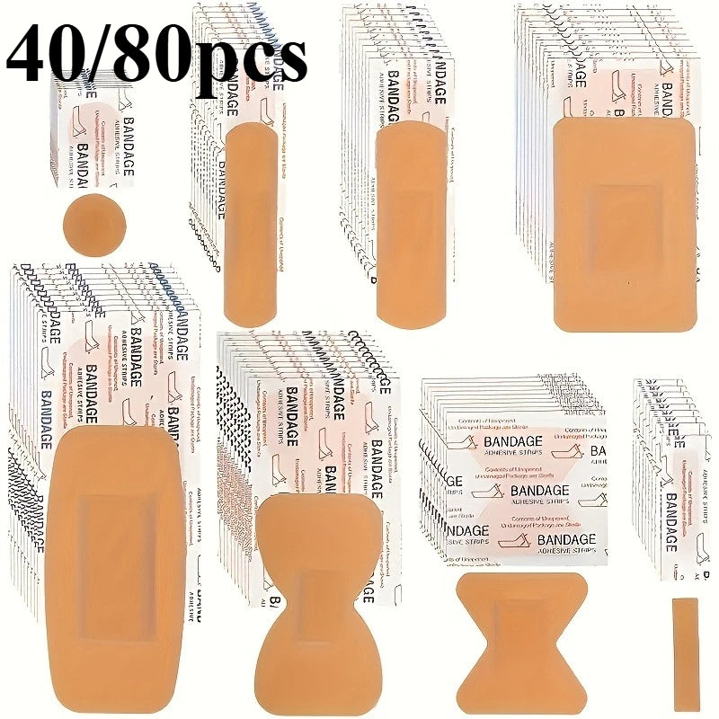 A collection of 40 soft rubber bandages in various shapes and sizes for fingers, wrists, and knuckles.
