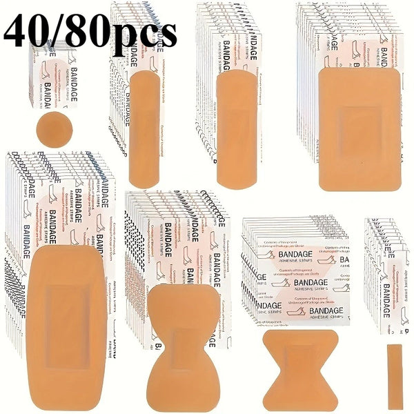 A collection of 40 soft rubber bandages in various shapes and sizes for fingers, wrists, and knuckles.