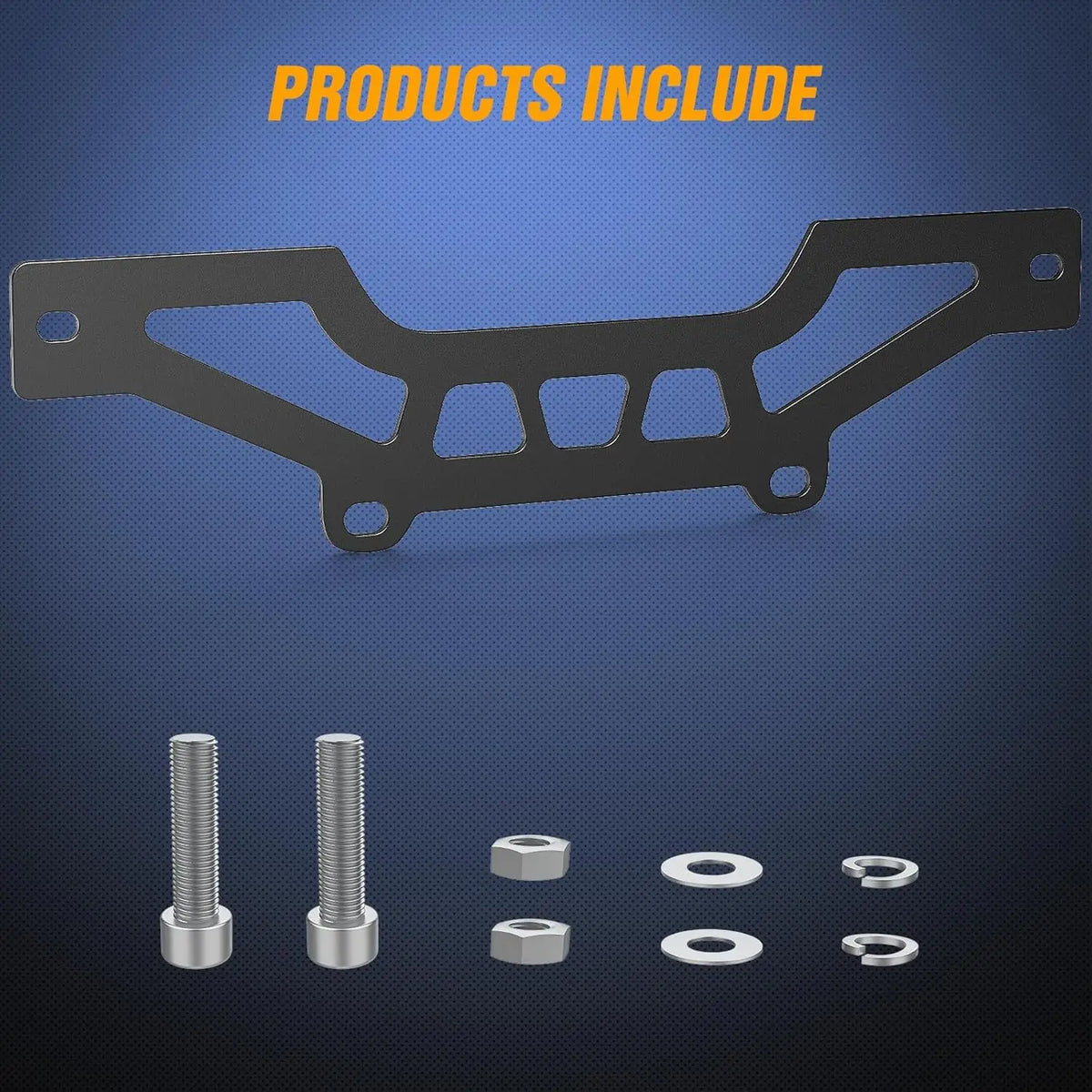 Black billet aluminum light bar mounting brackets and various bolts and washers for Can-Am Maverick X3