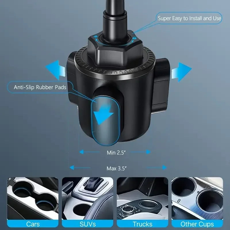 Adjustable Car Cup Holder Phone Mount