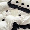 Black Heart Embroidered Duvet Cover Set — 3-Piece Bedding Collection