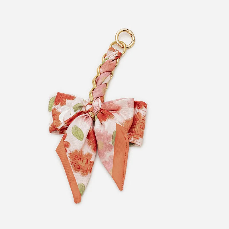 Elegant Bow Chain Bag Strap with Hanging Charm