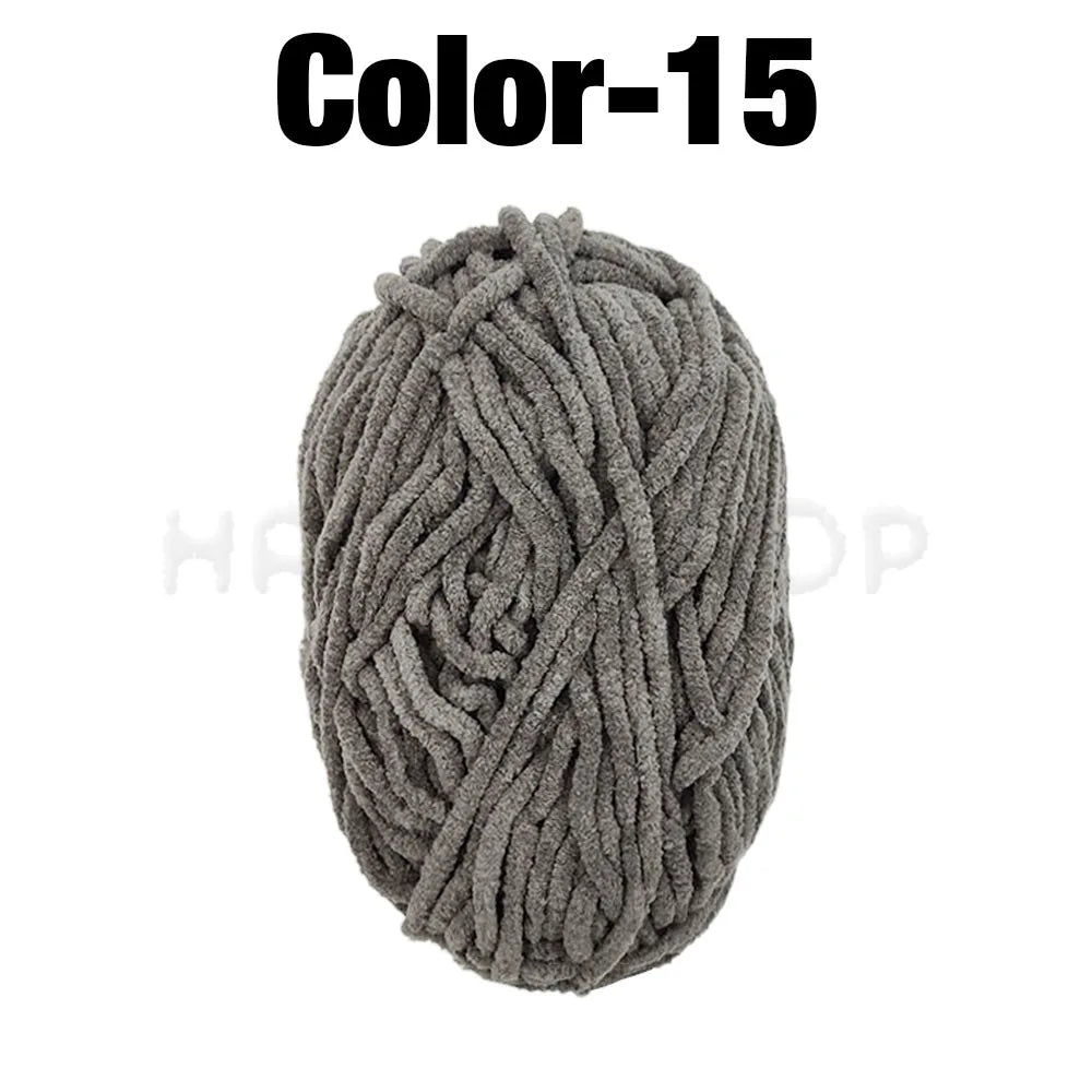 Soft Velvet Chenille Yarn for Knitting and Crochet – 2 Rolls