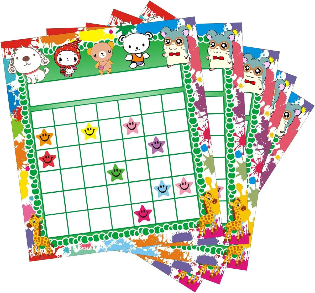 Animal Reward Chart Set with Stickers for Kids